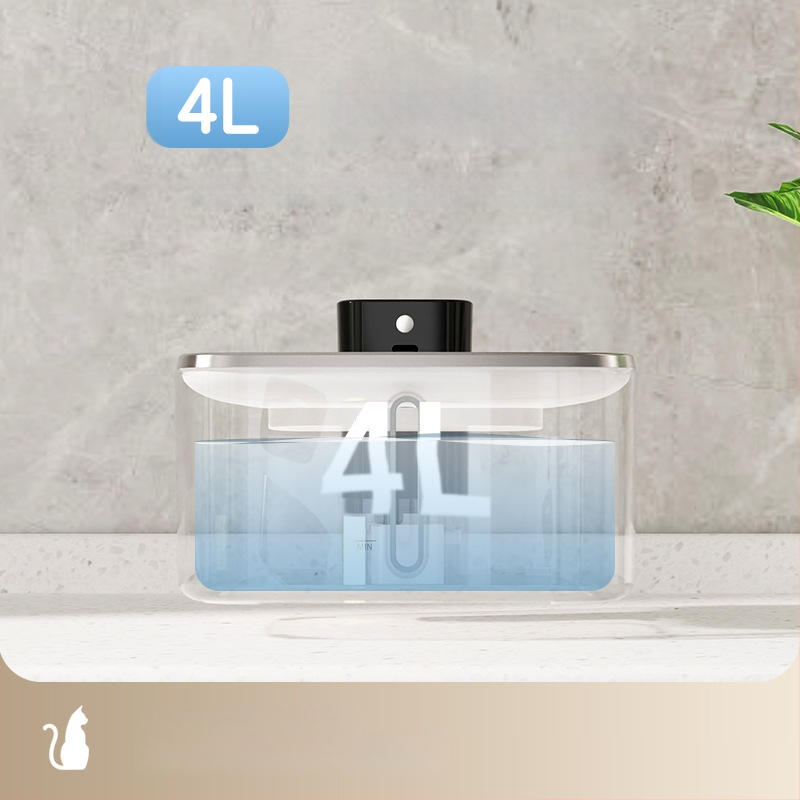 Dvojmódový zásobník vody pre domáce zvieratá z nerezovej ocele, objem 4 L, odnímateľný, vhodný pre psov a mačky, model YPD-C016