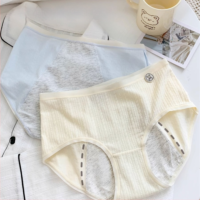 Dámske menštruačné nohavičky s strednou pásom, bavlna, rýchle sušenie, fyziologická funkcia