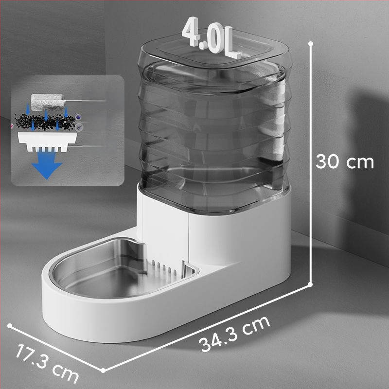 Automatický dávkovač vody pre domáce zvieratá (mačky a psy) – fontána na vodu, nezávislý dizajn, bez ovládania cez app, plneautomatické