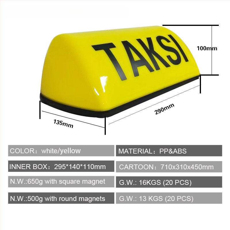 Taxi strešné svetlo OLT-2910, magnetická základňa, LED 3W, 12V, 500 lm