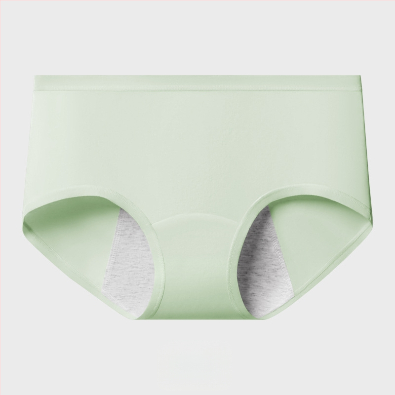 Ženské bavlnené menštruačné spodné nohavice s antibakteriálnou ochranou – stredný pás, hlavný materiál 95% bavlna, výstelka intímnej zóny 100% bavlna, jednofarebný vzor, priedušné