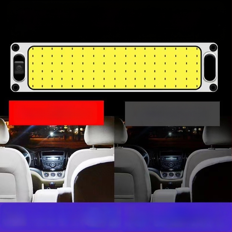 LED strešné svetlo COB pre vozidlá — vstup 12-85V, 54/87/108 LED, rozmery 28×6,5×2,9 cm