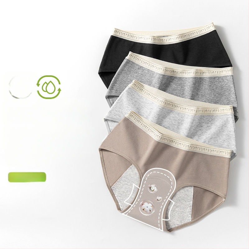 Fyziologické bavlnené dámske nohavičky, stredný pás, rýchloschnúce, hlavný materiál 95% bavlna, výstelka v rozkroku 100% bavlna