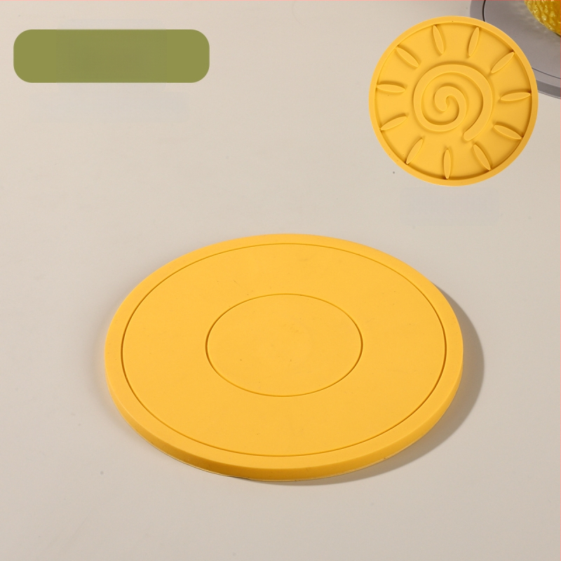 Silikónové kruhové podložky pod taniere – teplovzdorné, jednofarebný dizajn, Ainori, uvedené 2023