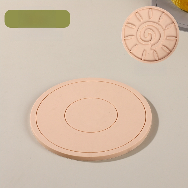 Silikónové kruhové podložky pod taniere – teplovzdorné, jednofarebný dizajn, Ainori, uvedené 2023