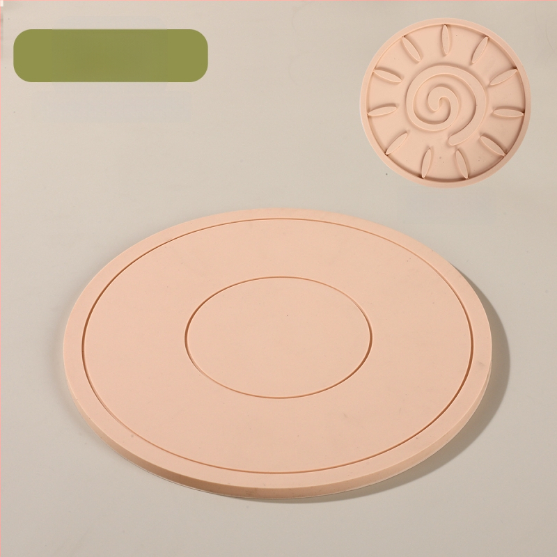 Silikónové kruhové podložky pod taniere – teplovzdorné, jednofarebný dizajn, Ainori, uvedené 2023