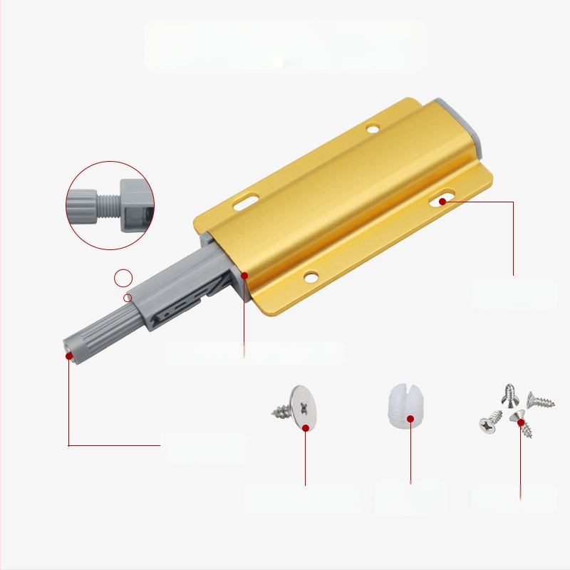 Hliníkový rebounder pre dvere skriniek a šatníka – bez rukoväti, samoelastický mechanizmus, elektrolytický povrch