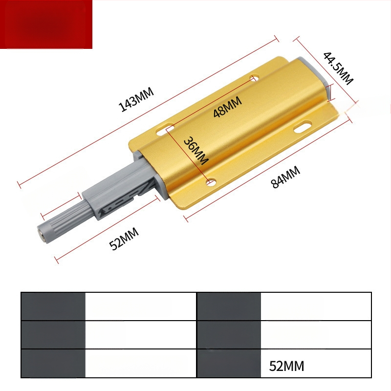 Hliníkový rebounder pre dvere skriniek a šatníka – bez rukoväti, samoelastický mechanizmus, elektrolytický povrch
