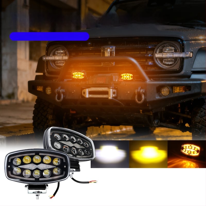 LED reflektor na strechu auta, hliníková zliatina telo, model work135, napätie 10–60V, životnosť 50000h, univerzálna kompatibilita