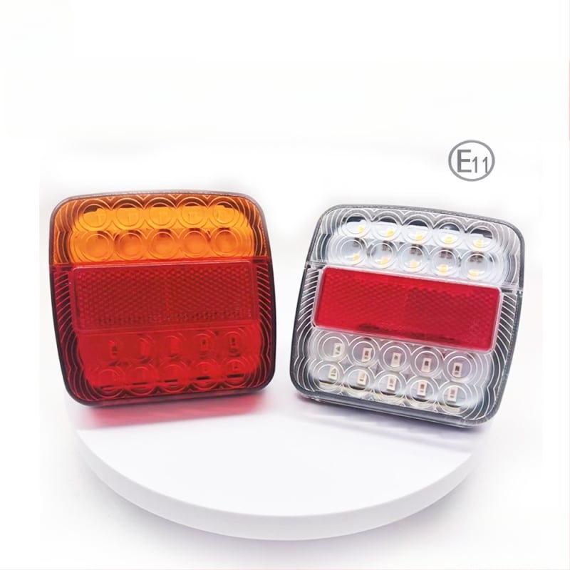 LED zadné svetlo, červeno-žlté dvojfarebné bočné svetlo, model T15, 12V, 3W, 6000K