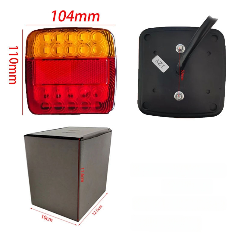 LED zadné svetlo, červeno-žlté dvojfarebné bočné svetlo, model T15, 12V, 3W, 6000K