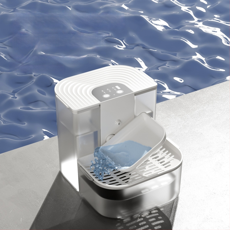 Inteligentný zásobník vody pre domáce zvieratá s konštantnou teplotou a sklopným tokom, kompatibilný s aplikáciou, odnímateľný pre psy a mačky