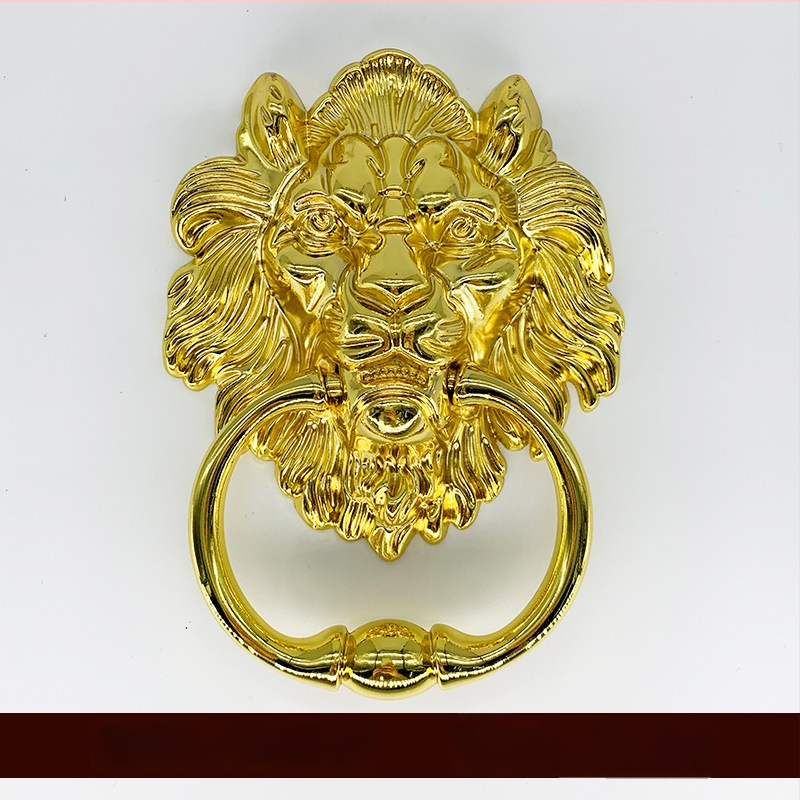 Kľučka na dvere s hlavou leva a veľkým ťahovým krúžkom — zliatina zinku, liatie pod tlakom, nový čínsky štýl, pre skrinky, zásuvky a dvere šatníkovej skrine
