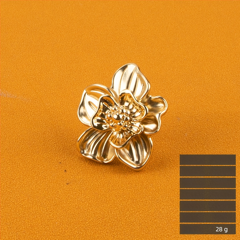 Rukoväť na skriňu v tvare lupene so samostatným otvorom, zliatina zinku, elektroplátovaná Kadillon 6149