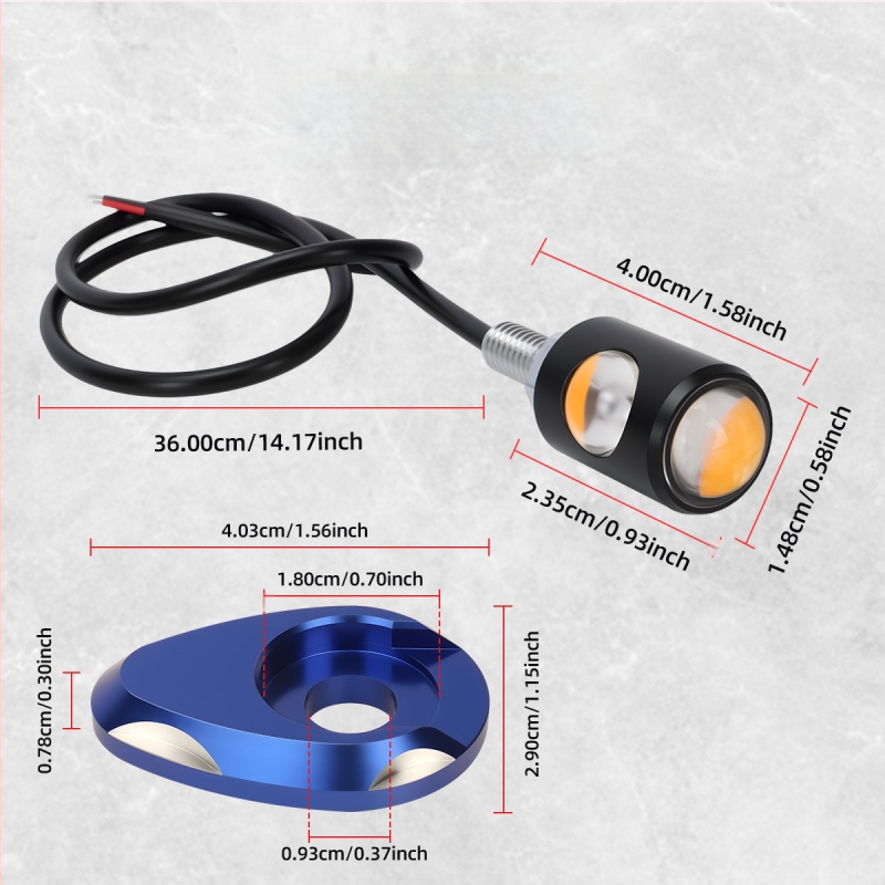 Motocykel LED signálny pás s hliníkovou doskou a COB Eagle-Eye dvojité svetlo (Model drl134+mp057, 12V, životnosť 50 000 h)