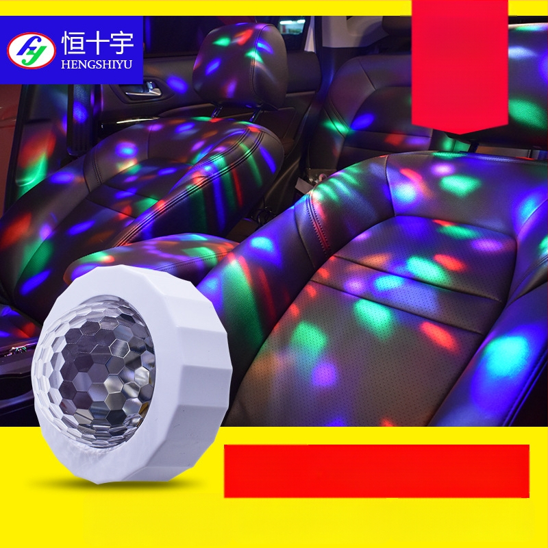 Interiérové USB RGB LED svetlo do auta s hlasovým ovládaním a rytmom hudby, model D36, 3W, 5V, 1A, PC telo