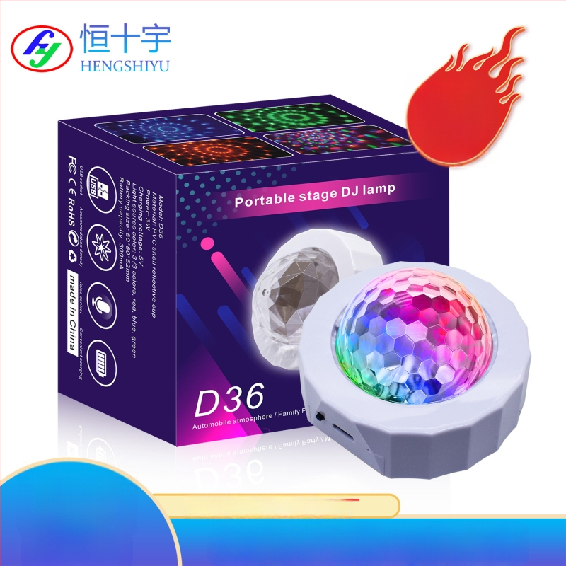 Interiérové USB RGB LED svetlo do auta s hlasovým ovládaním a rytmom hudby, model D36, 3W, 5V, 1A, PC telo