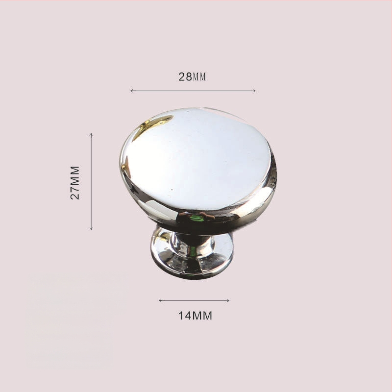 Nábytková rukoväť - hliníková zliatina a zliatina zinku, hlava hubovitého tvaru, kruhová s jednou dierou, model KY-811, elektrolytické úpravy