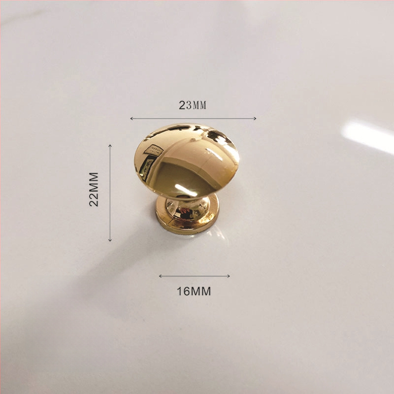 Nábytková rukoväť - hliníková zliatina a zliatina zinku, hlava hubovitého tvaru, kruhová s jednou dierou, model KY-811, elektrolytické úpravy