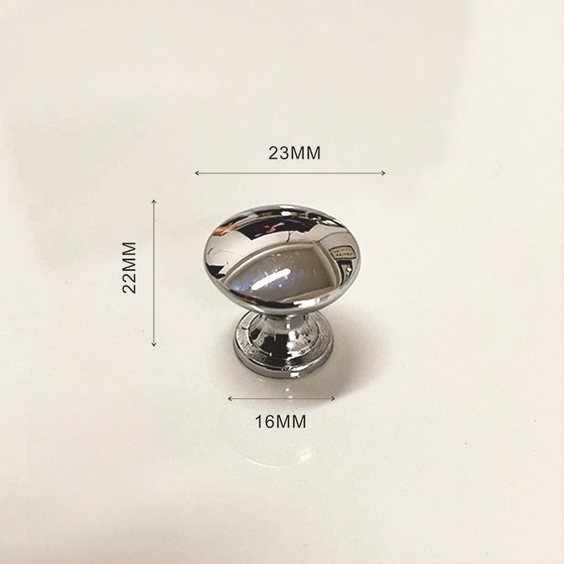 Nábytková rukoväť - hliníková zliatina a zliatina zinku, hlava hubovitého tvaru, kruhová s jednou dierou, model KY-811, elektrolytické úpravy