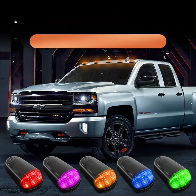 LED solárne strešné svetlo pre nákladné vozidlá a pickupy – bezdrôtovo, svetlo strobe a pilotné svetlo, model warning020, 12V, PVC, univerzálna kompatibilita, prispôsobiteľné