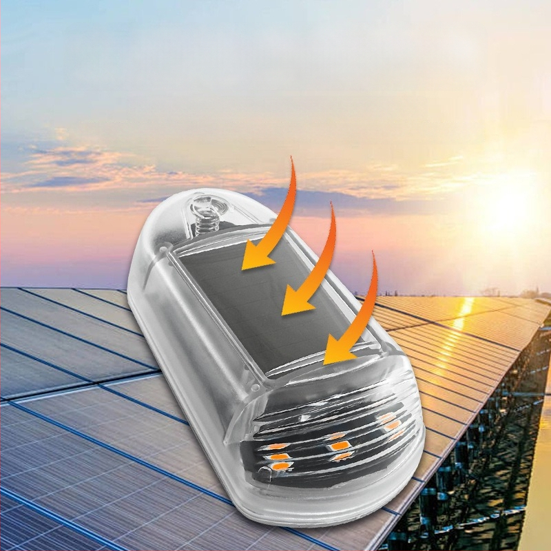 LED solárne strešné svetlo pre nákladné vozidlá a pickupy – bezdrôtovo, svetlo strobe a pilotné svetlo, model warning020, 12V, PVC, univerzálna kompatibilita, prispôsobiteľné