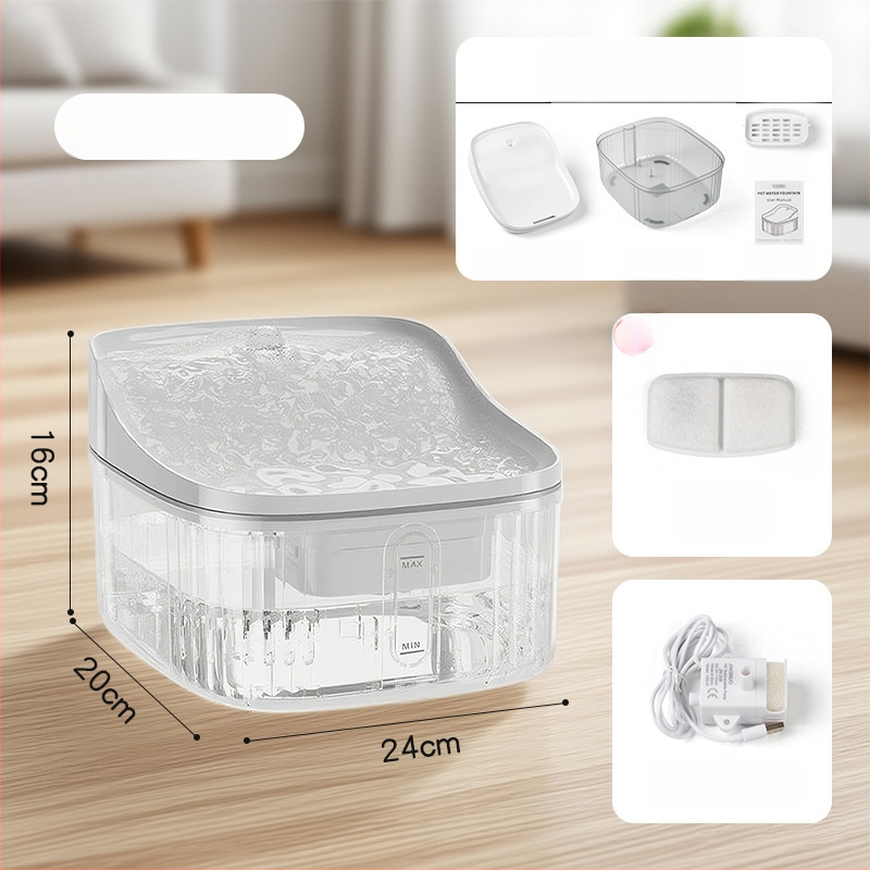 YOMI Inteligentná napájačka pre domáce zvieratá pre mačky a psy — Automatické filtrovanie a cirkulácia, Funkcia proti preschnutiu, Odnímateľný dizajn, Veľká kapacita