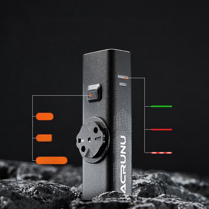 ACRUNU predné bicyklové svetlo so širokým lúčom – nepremokavé, 110 g, rozmery 10.4×3.4×2.3 cm