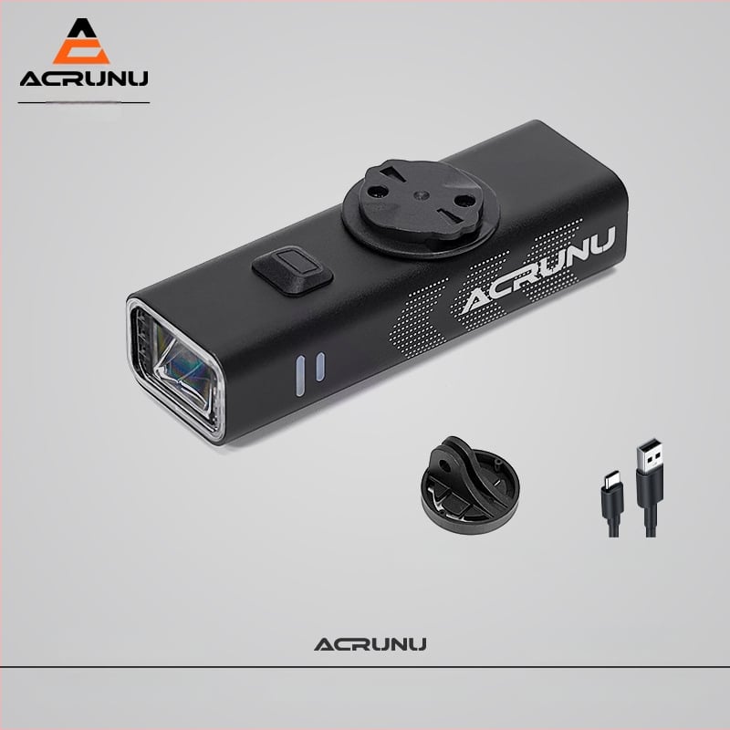 ACRUNU predné bicyklové svetlo so širokým lúčom – nepremokavé, 110 g, rozmery 10.4×3.4×2.3 cm