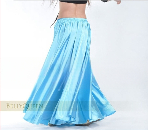 Belly dance dlhá sukňa so širokým lemom - moderný kostým na predstavenie pre ženy; satén Bamei; hlavný materiál: 99% polyester; značka Qingzi aiyi; jar 2025.