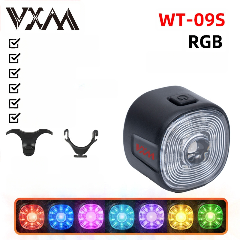 Zadné svetlo na bicykel s inteligentným senzorom a varovným brzdovým režimom, USB nabíjanie, 250 mAh batéria, 6 režimov, VXM