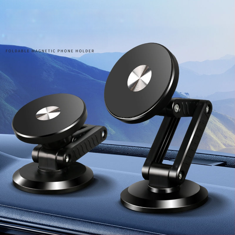 Držiak na telefón do palubnej dosky auta s magnetickým upevnením a skladacím dizajnom – univerzálny, montáž lepením