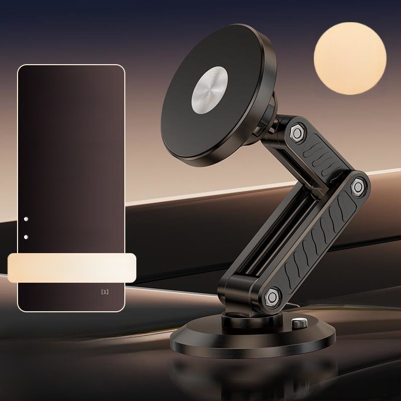 Držiak na telefón do palubnej dosky auta s magnetickým upevnením a skladacím dizajnom – univerzálny, montáž lepením