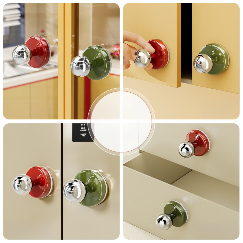 imega Y3948 Dverová rukoväť s prísavkou — bez vŕtania, PET+ABS+nerezová oceľ, povrch: vstrekované formovanie