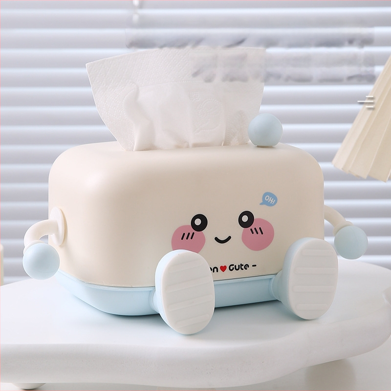 Plastová krabička na vreckovky s ťahacím mechanizmom a podstavcom na telefón – viacúčelová do auta, obývačky a kúpeľne