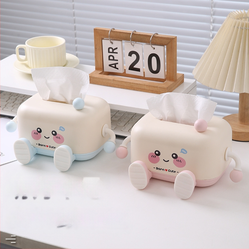 Plastová krabička na vreckovky s ťahacím mechanizmom a podstavcom na telefón – viacúčelová do auta, obývačky a kúpeľne