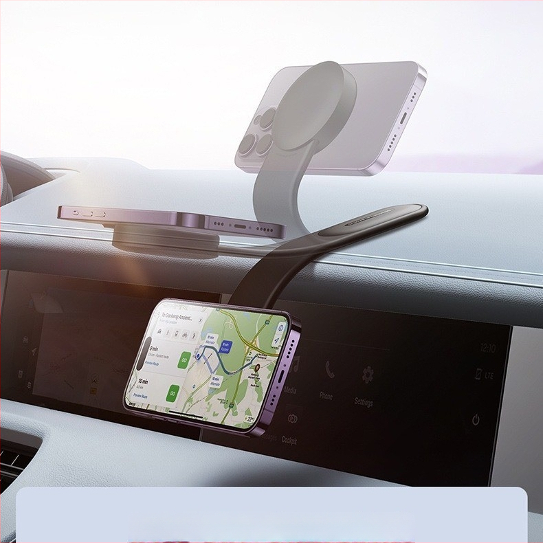 Držiak na telefón do auta s skladacím dizajnom a diskovým magnetickým vákuovým držiakom na palubnú dosku (lepené uchytenie; univerzálne; palubná doska kompatibilná; výkon: 0W; nie je nabíjateľný)