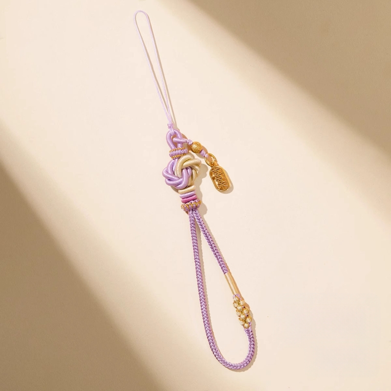 Ručne tkaný mandala náramok na telefón s rastlinným a kvetovým vzorom — Materiál: šnúra; Technika: ručné pletenie; Pôvod: Lianyungang; Pôvodný dizajn