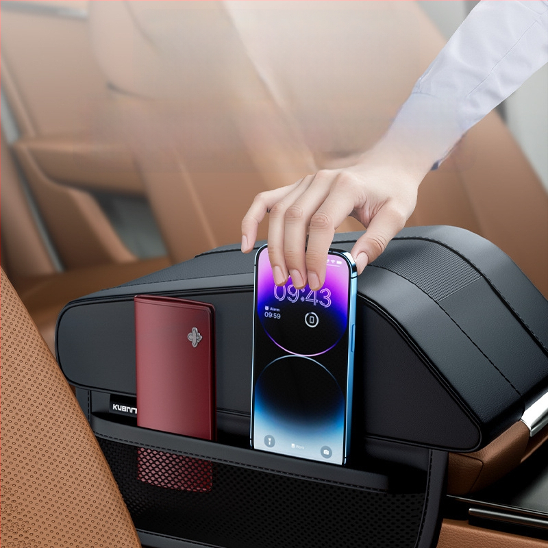 Ādas automašīnas elkoņa atbalsta spilvens ar atmiņas putām, universāls J tipa spilvens, aizsargājošs pārklājs