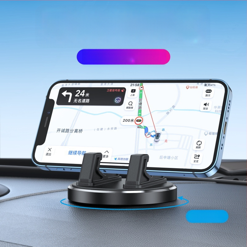 Univerzálny držiak na telefón do auta s prísavkou, 360° kovová rotácia na palubnej doske, odolný voči nárazom