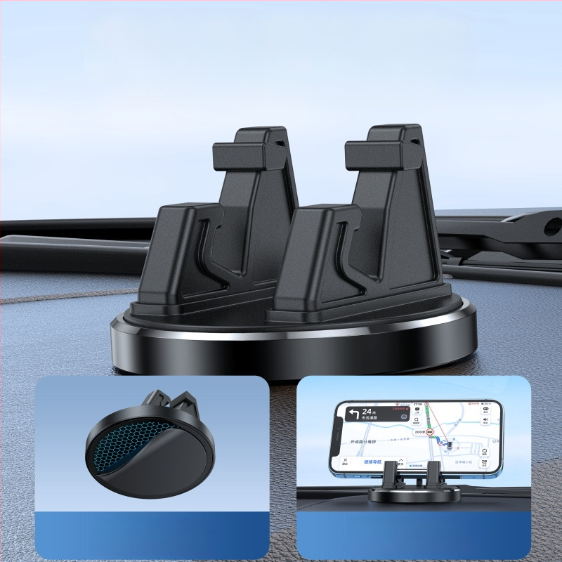 Univerzálny držiak na telefón do auta s prísavkou, 360° kovová rotácia na palubnej doske, odolný voči nárazom