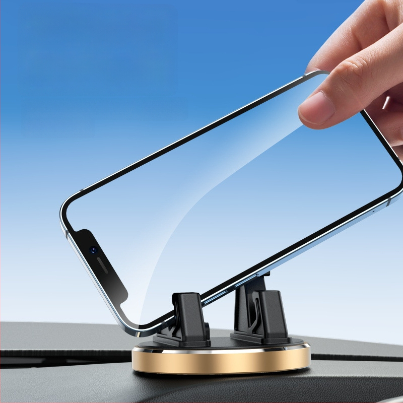 Univerzálny držiak na telefón do auta s prísavkou, 360° kovová rotácia na palubnej doske, odolný voči nárazom