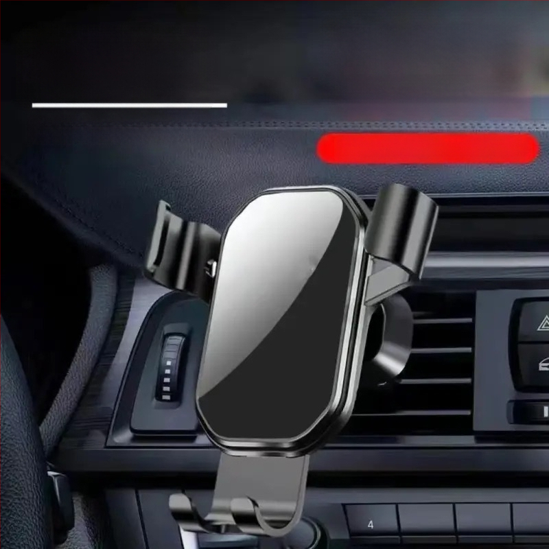 Držiak na telefón do auta s montážou na výduch vzduchu, gravitačný senzor, trojuholníkový zrkadlový dizajn, snap-on inštalácia