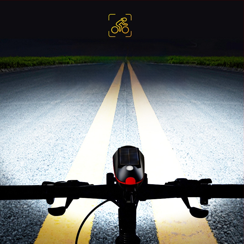 Tourmaline solárne predné svetlo na horské kolo so zvončekom – prispôsobiteľné spracovanie, pripravené na súkromnú značku