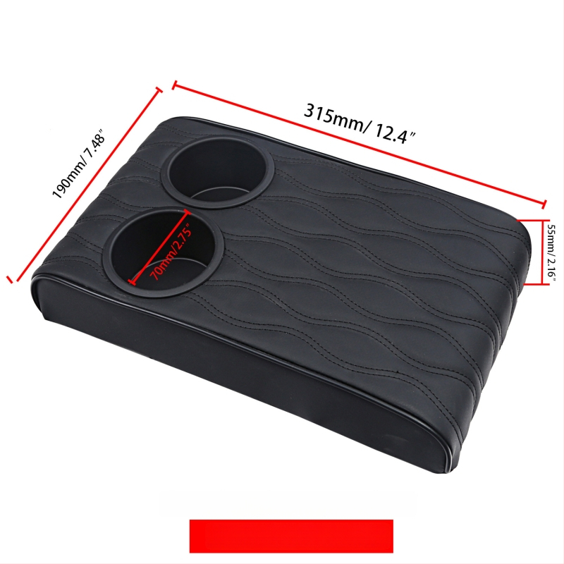 Automobilas roku balsts ar dubultiem krūžu turētājiem, ādas pārklājums, universāla saderība — modelis 3218, svars 480 g, izcelsme Guangzhou