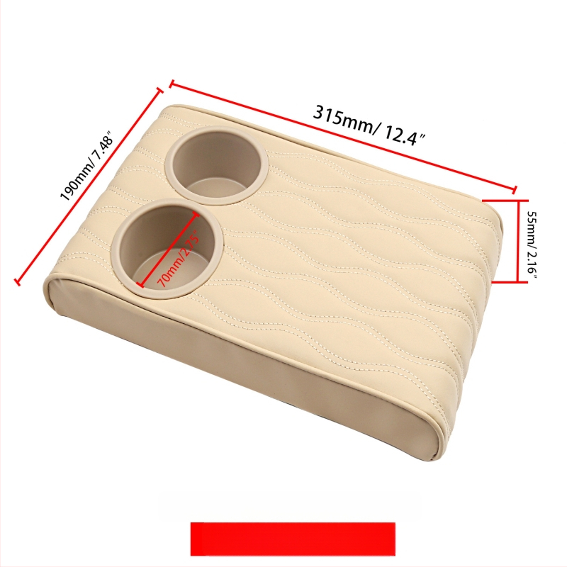 Automobilas roku balsts ar dubultiem krūžu turētājiem, ādas pārklājums, universāla saderība — modelis 3218, svars 480 g, izcelsme Guangzhou