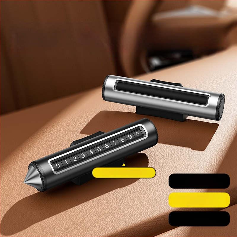 2-v-1 parkovací znak s pohyblivým číslovým štítkom pre telefón na vozidle, kovová konštrukcia, možnosť tlače loga