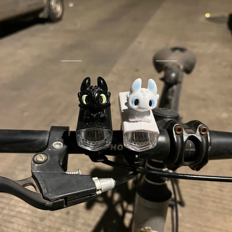 Predné svetlo na bicykel, vodotesné, roztomilý karikatúrny dizajn, nabíjateľné, na nočné jazdy