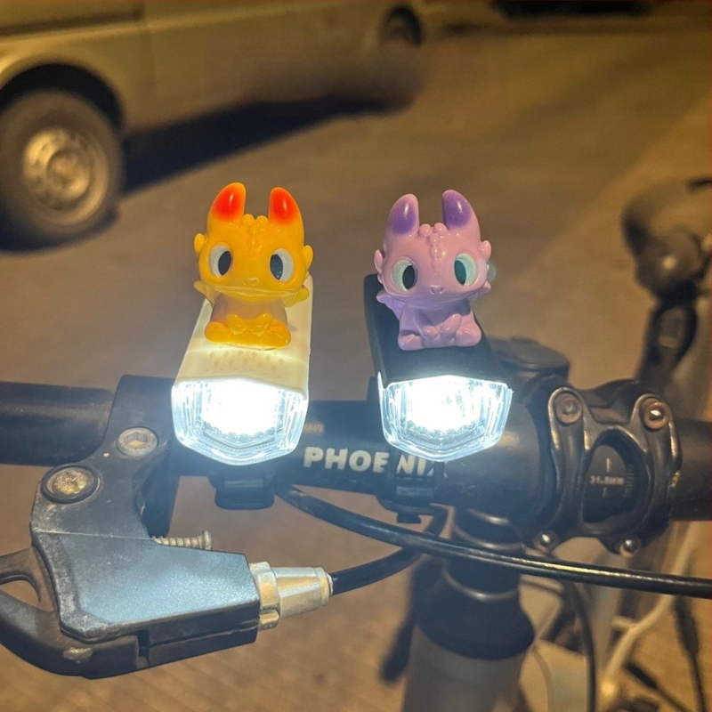 Predné svetlo na bicykel, vodotesné, roztomilý karikatúrny dizajn, nabíjateľné, na nočné jazdy