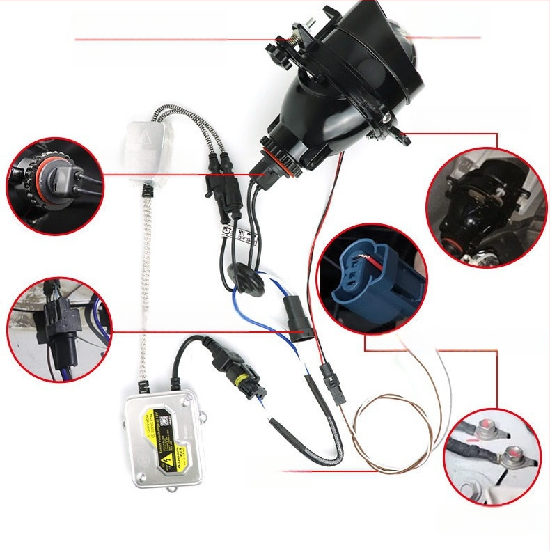 Predné hmlové svetlo HID s dvojitým objektívom, 55W, 12V, 6000LM, 6000K, kompatibilné s Toyota modelmi ako Corolla, Prado, RAV4, Highlander